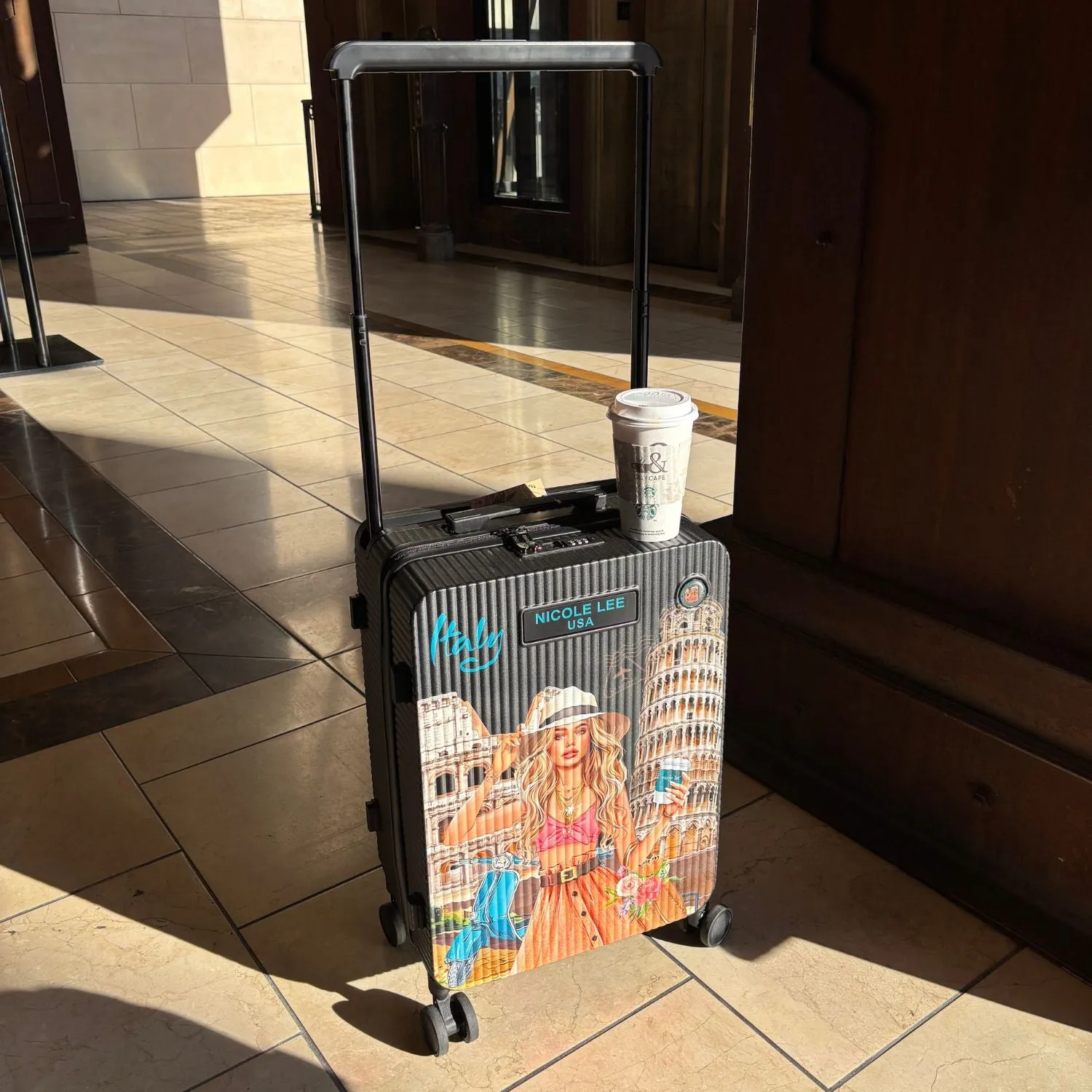 20" RIBBED CARRY-ON SUITCASE