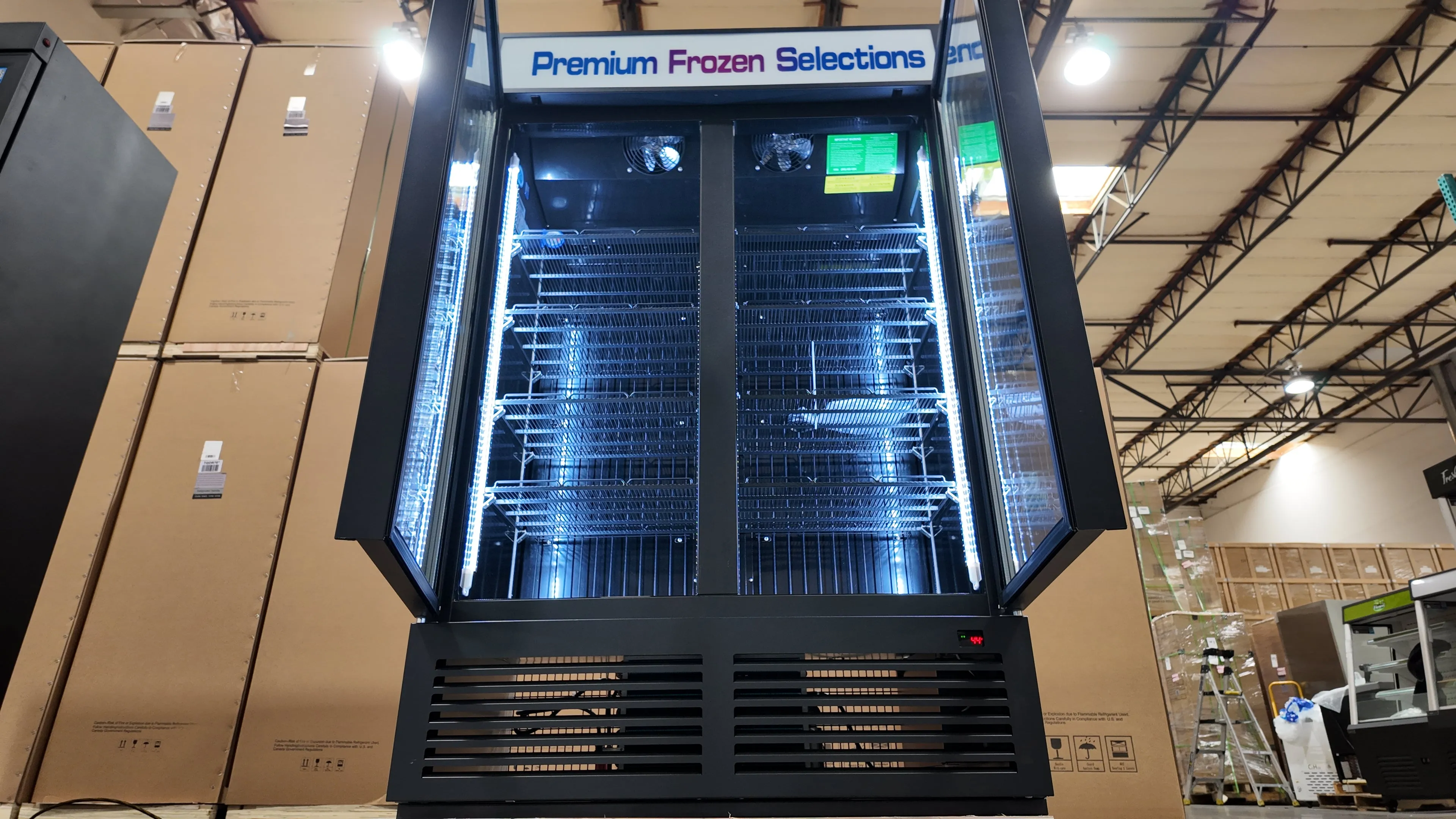 48'' Wide TWO SECTION GLASS DOOR FREEZER