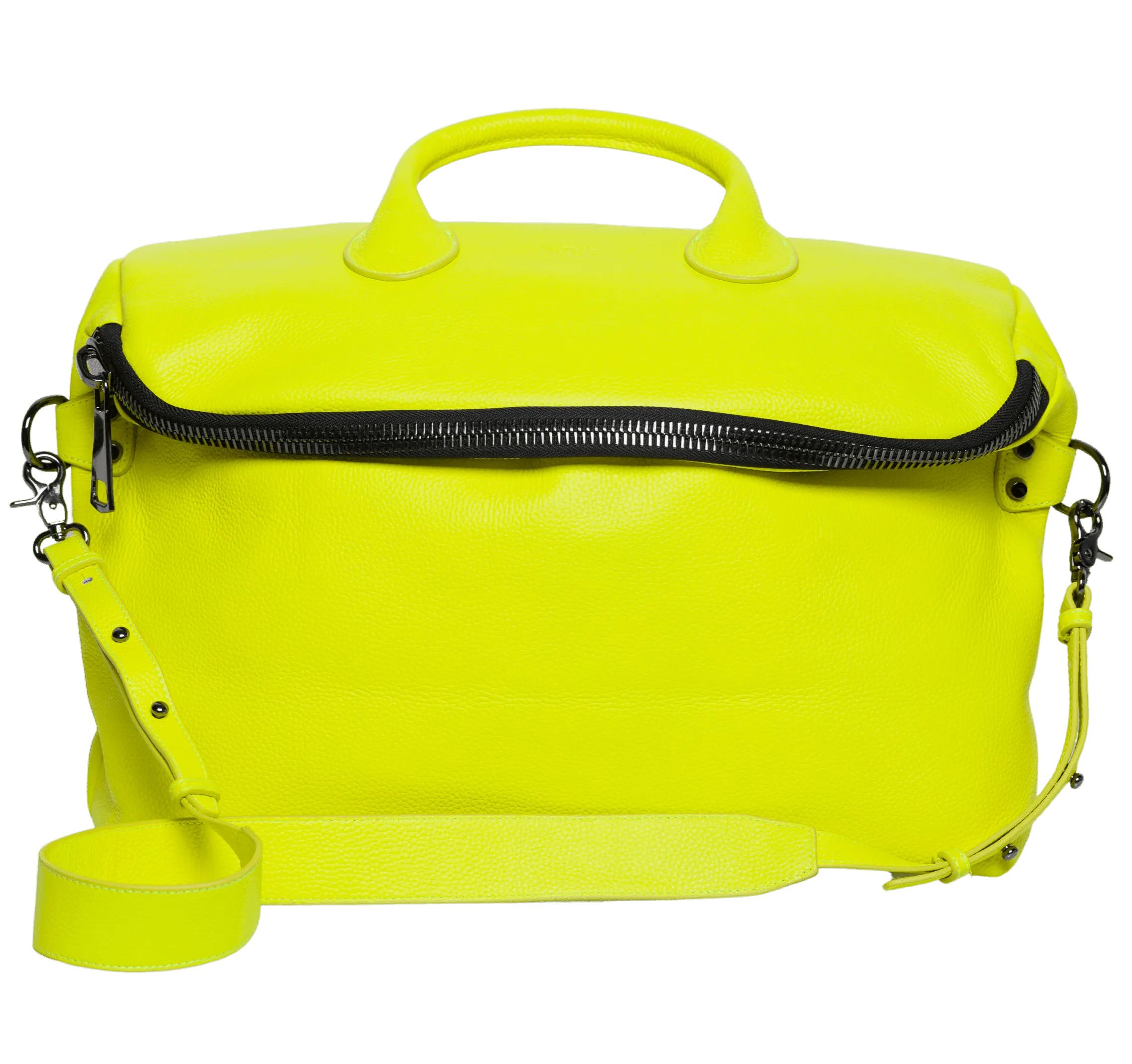 Alexel Jolie Large Italy Leather Zipper Bag, Grain Leather Shoulder Bag, Lady Fashion Bag Yellow, Travel Crossbody Bag, Gift for Her