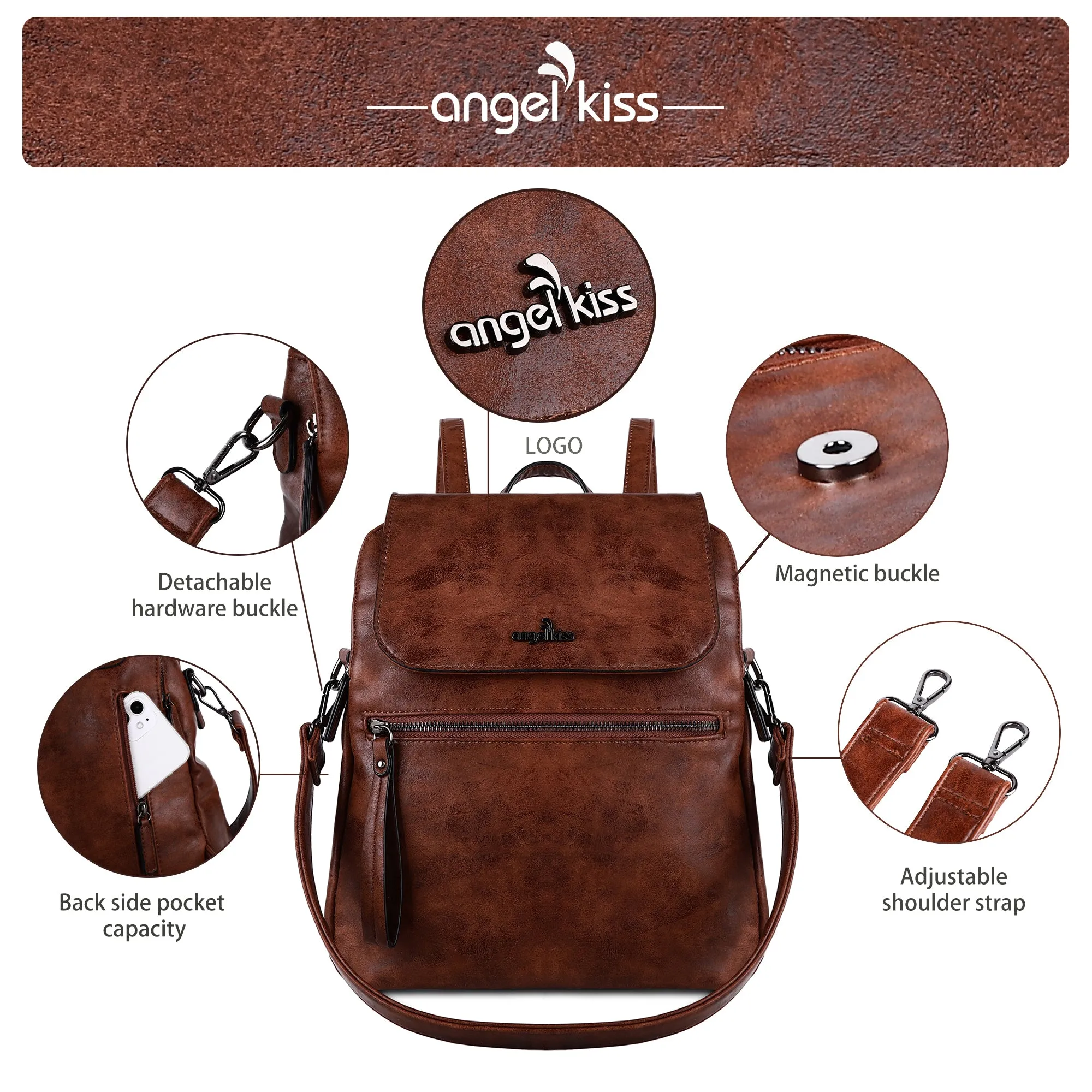 Backpack travel bag for women