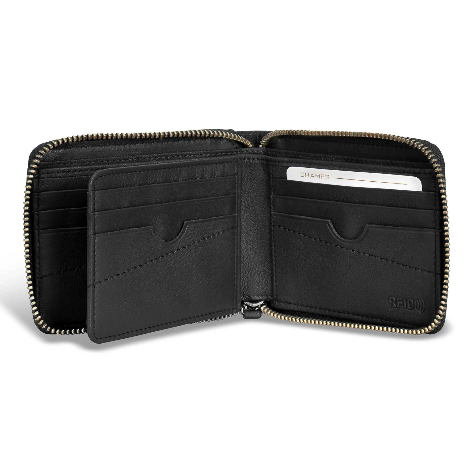 Camo / Leather Zip Around Wallet *Drop Ship*
