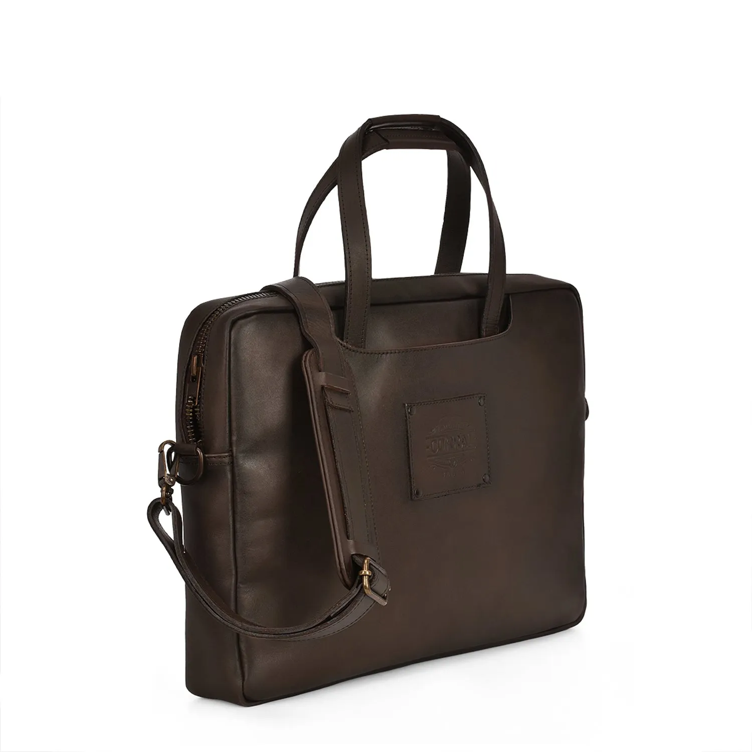 Corral Womens D1320 Brown Leather Laptop Holder Briefcase Bag 1 BG