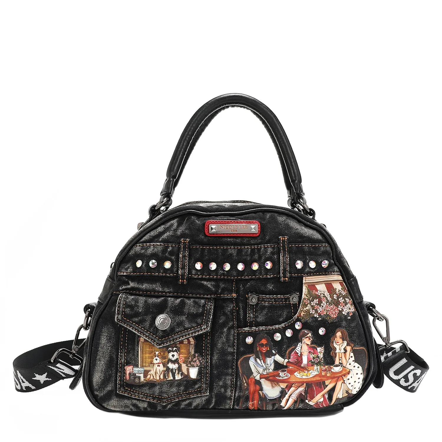 DENIM SISTERS SECRET DOME HANDBAG