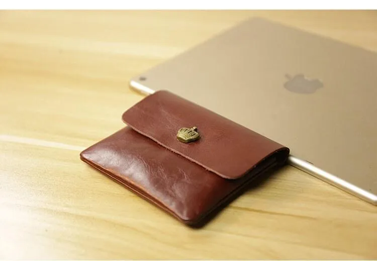 Handcrafted Minimalist leather wallet for men, card holder women, slim wallet, men's wallet, women's wallet, Classic coin purse gift #4