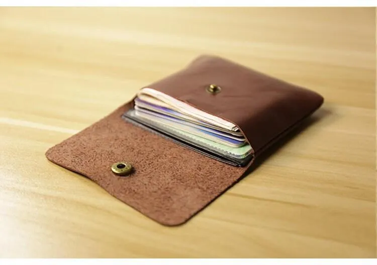 Handcrafted Minimalist leather wallet for men, card holder women, slim wallet, men's wallet, women's wallet, Classic coin purse gift #4