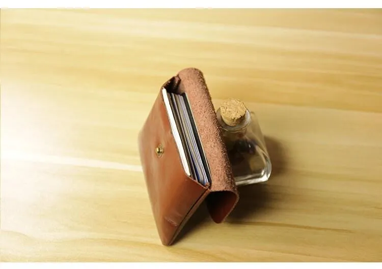 Handcrafted Minimalist leather wallet for men, card holder women, slim wallet, men's wallet, women's wallet, Classic coin purse gift #4