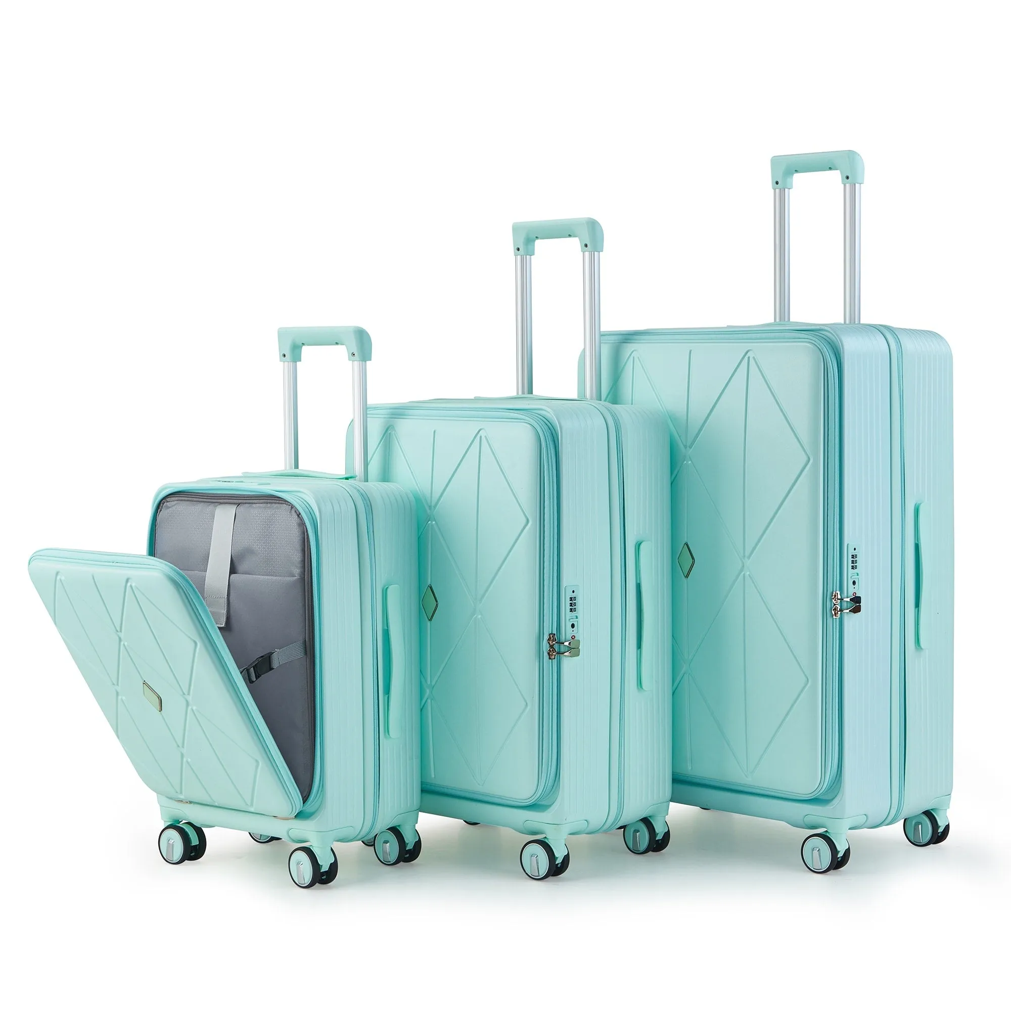 Luggage Sets 3 Piece(20/24/28), Expandable Carry On Luggage with TSA Lock, Front Pocket and Spinner Wheels