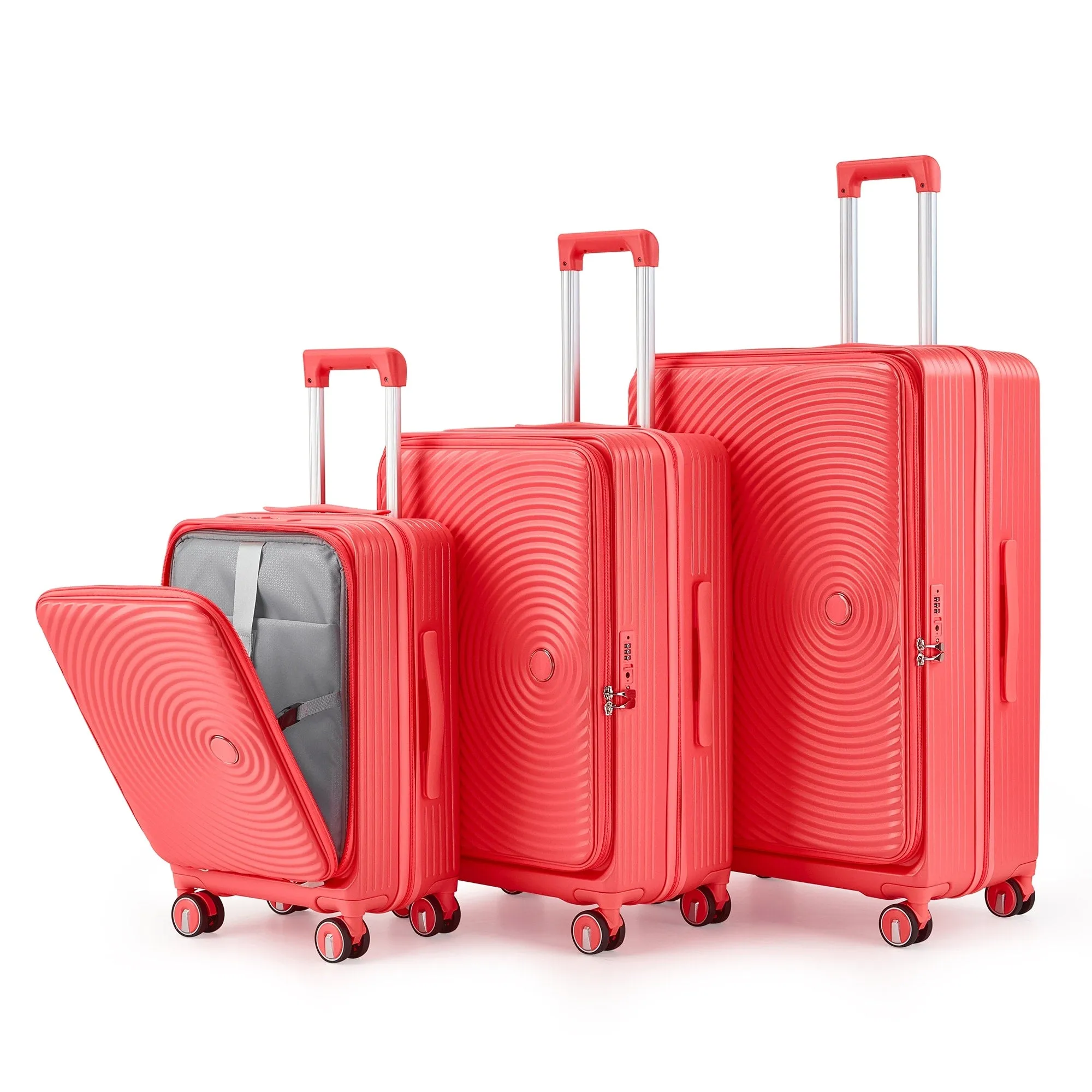 Luggage Sets 3 Piece(20/24/28), Expandable Carry On Luggage with TSA Lock, Front Pocket and Spinner Wheels