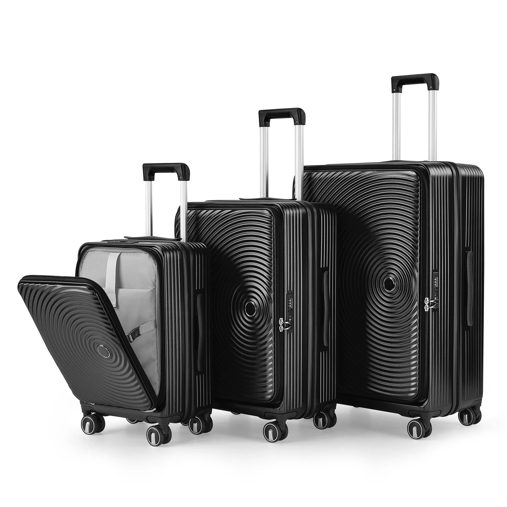 Luggage Sets 3 Piece(20/24/28), Expandable Carry On Luggage with TSA Lock, Front Pocket and Spinner Wheels