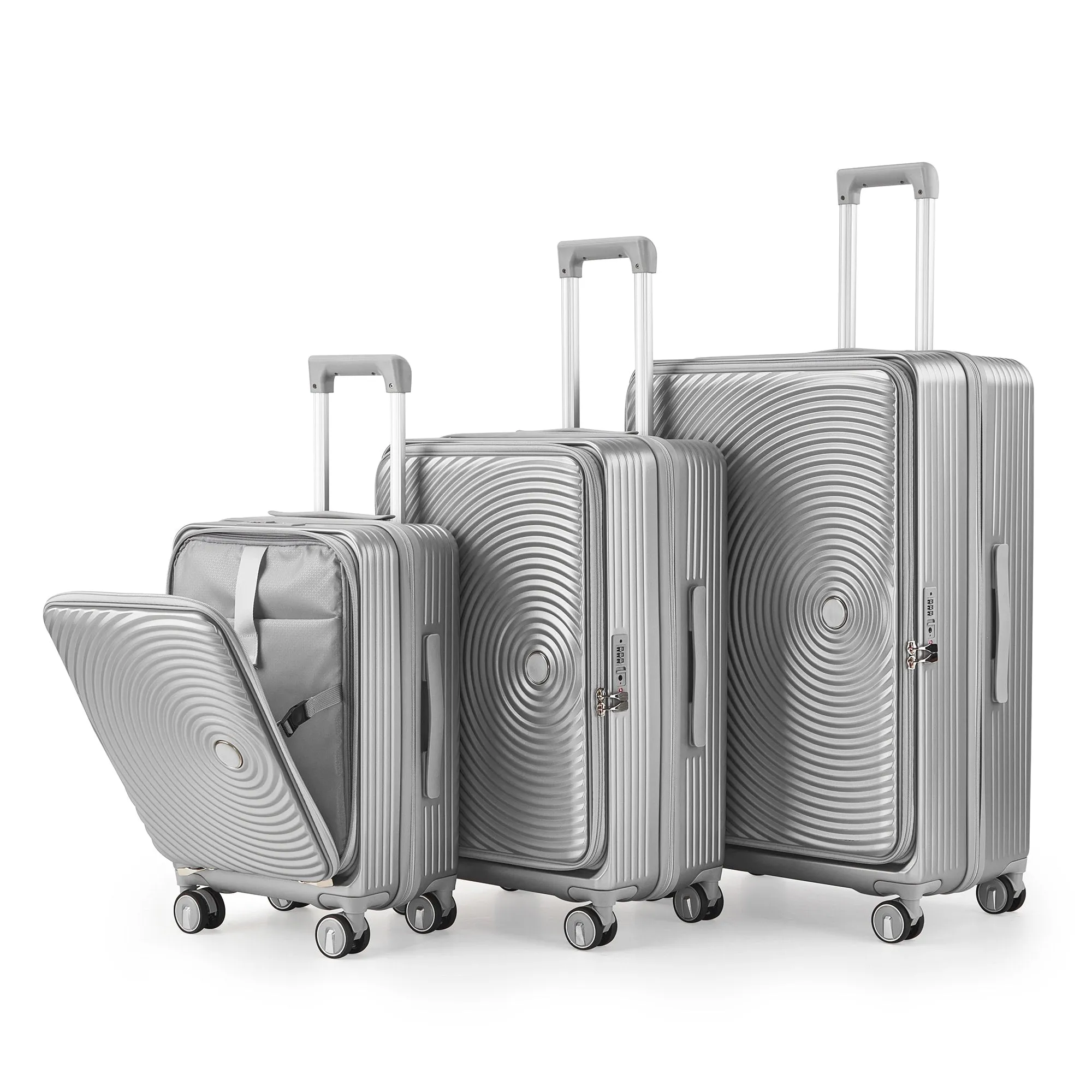 Luggage Sets 3 Piece(20/24/28), Expandable Carry On Luggage with TSA Lock, Front Pocket and Spinner Wheels