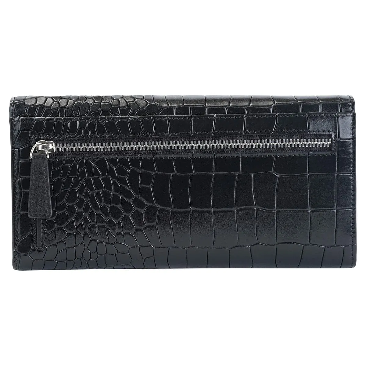Mancini Croco2 Women's Trifold Wallet with Enhanced RFID Security