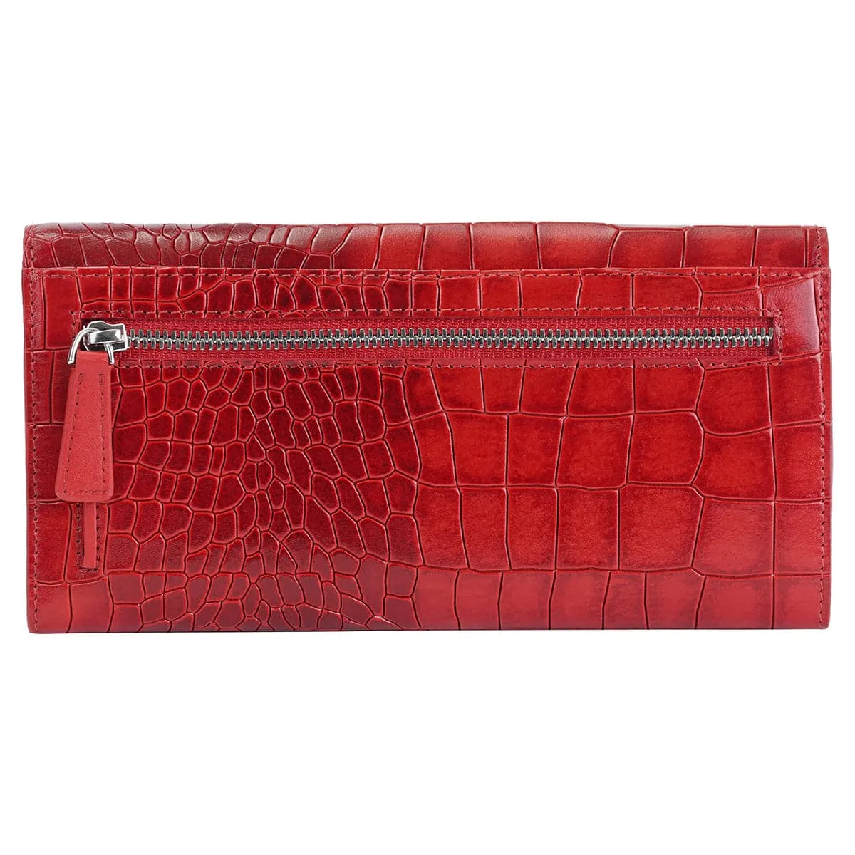 Mancini Croco2 Women's Trifold Wallet with Enhanced RFID Security
