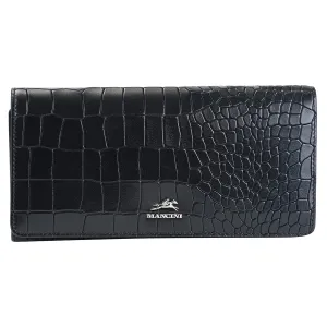 Mancini Croco2 Women's Trifold Wallet with Enhanced RFID Security