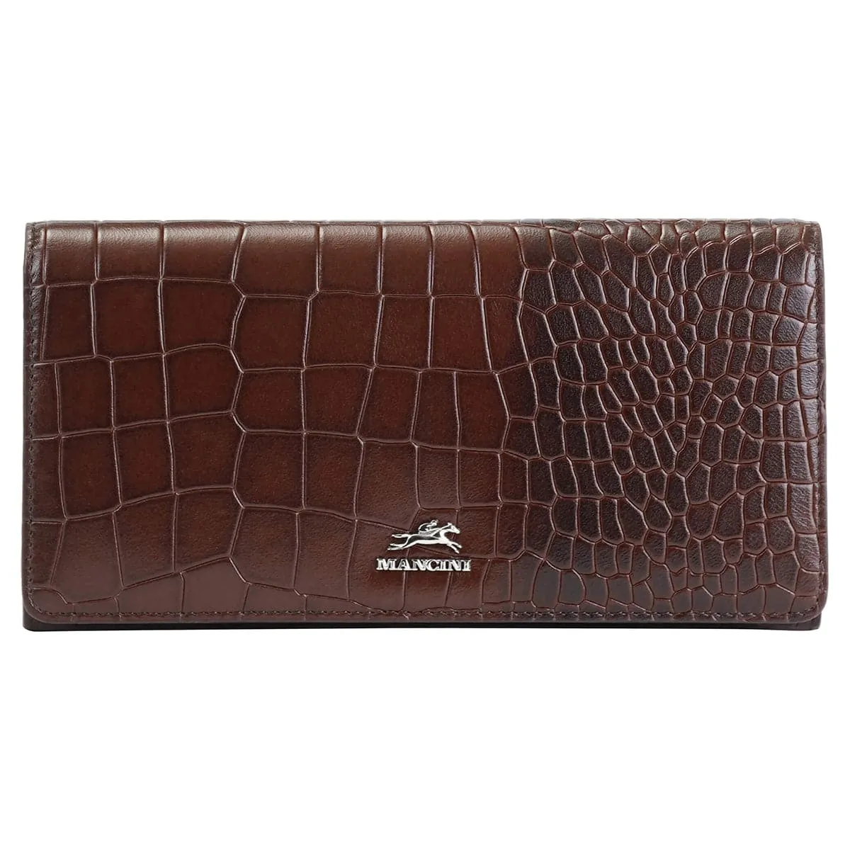 Mancini Croco2 Women's Trifold Wallet with Enhanced RFID Security