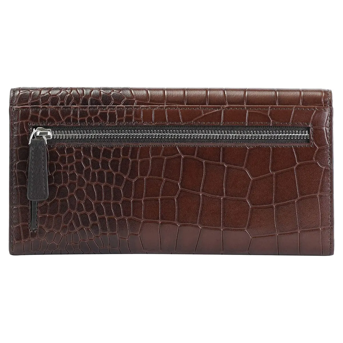 Mancini Croco2 Women's Trifold Wallet with Enhanced RFID Security