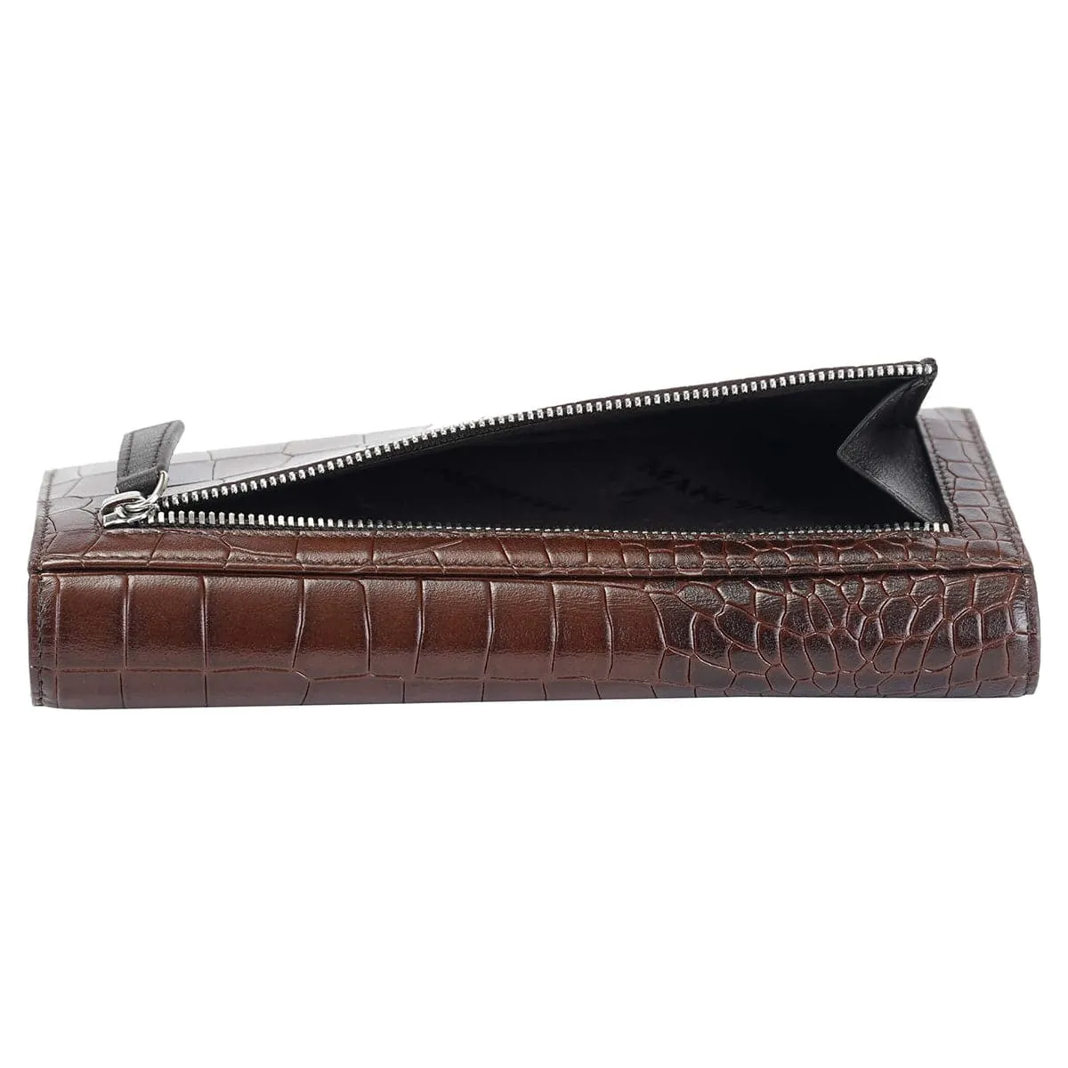 Mancini Croco2 Women's Trifold Wallet with Enhanced RFID Security