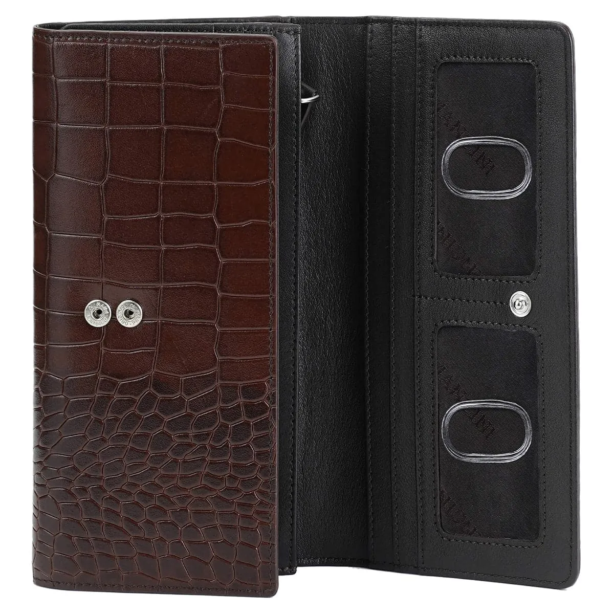 Mancini Croco2 Women's Trifold Wallet with Enhanced RFID Security