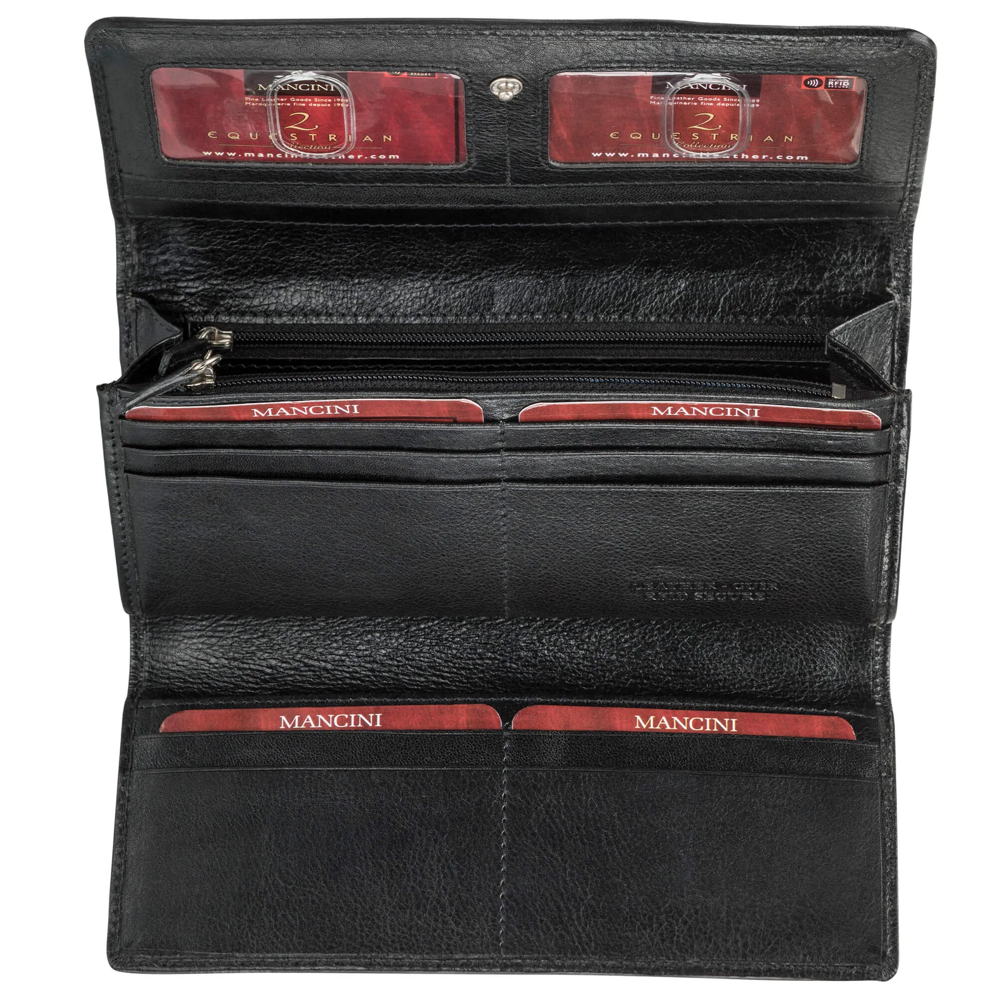 Mancini Ladies' RFID Secure Trifold Wallet