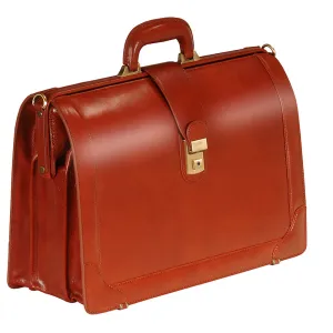 Mancini Leather Laptop Compatible Litigator Briefcase Brown