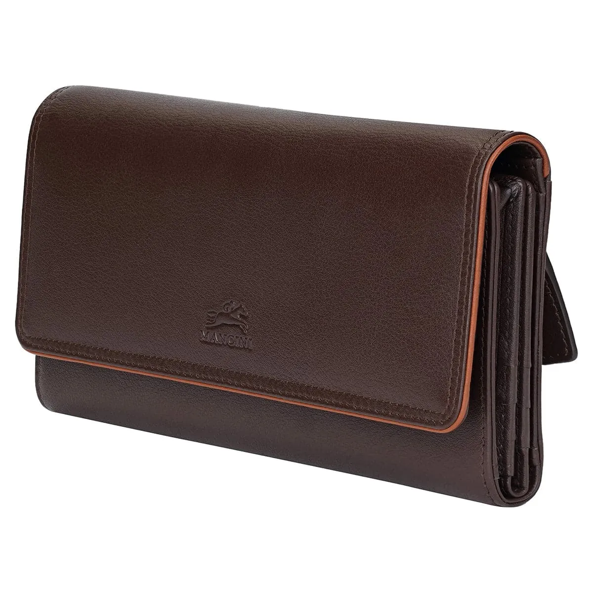 Mancini Sonoma Women's Leather Quad fold Wallet with Enhanced RFID Protection