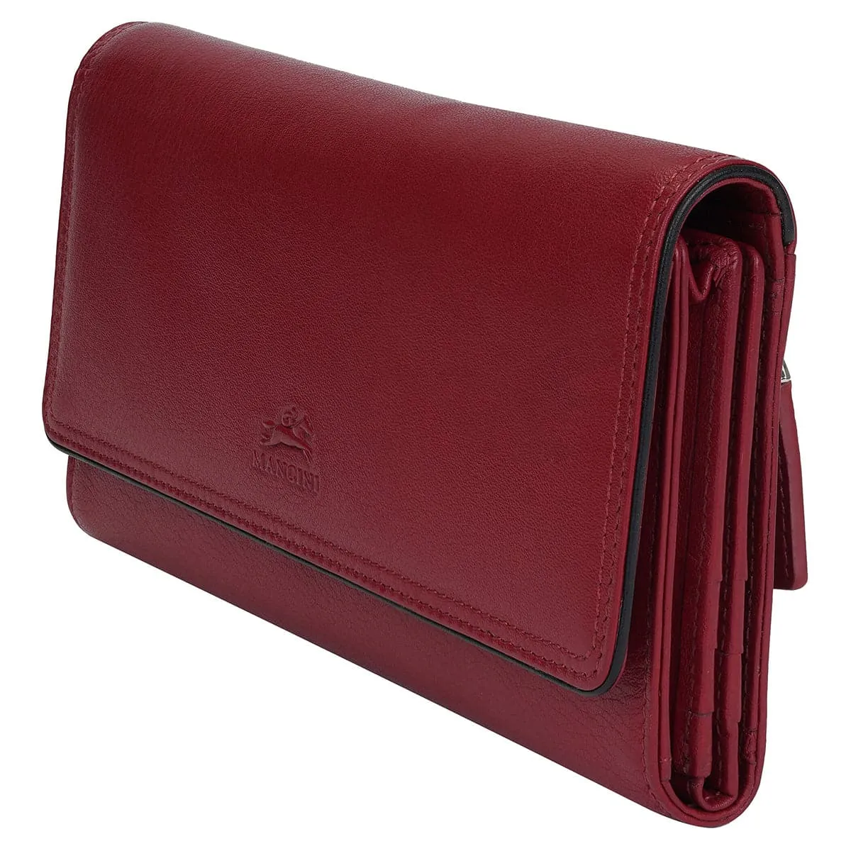 Mancini Sonoma Women's Leather Quad fold Wallet with Enhanced RFID Protection