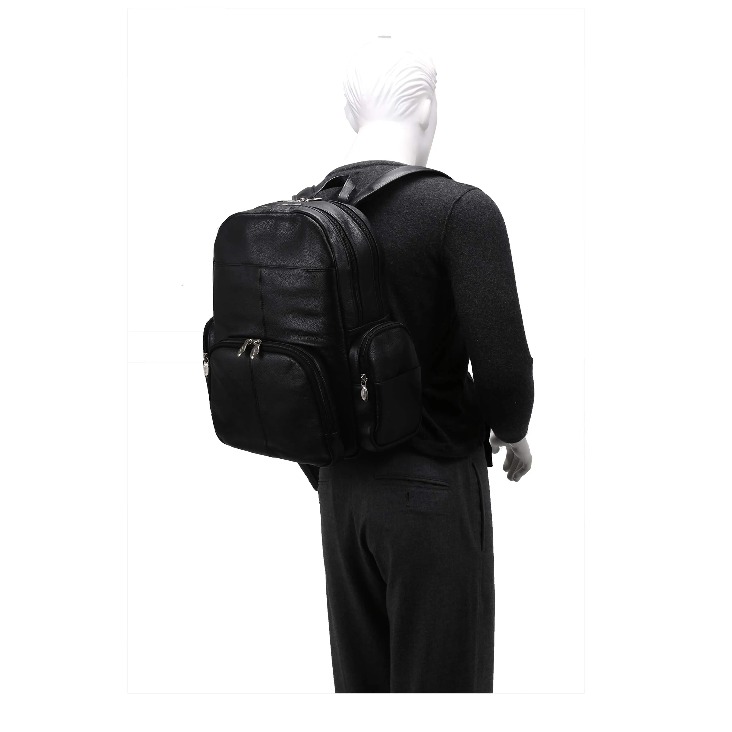 McKlein USA Cumberland 15" Leather Dual Compartment Laptop Backpack