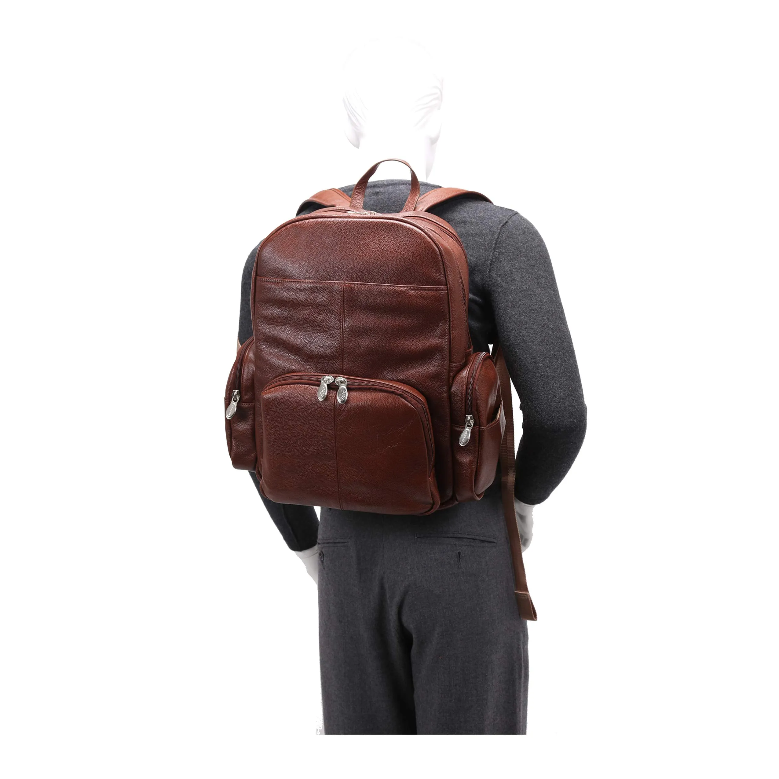 McKlein USA Cumberland 15" Leather Dual Compartment Laptop Backpack