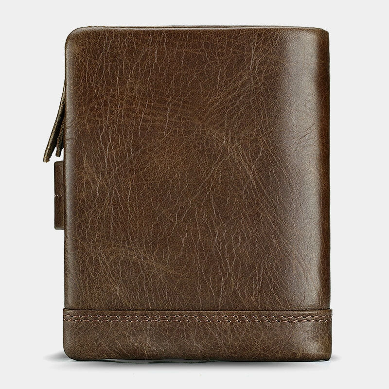 Men Genuine Leather Multifunctional Bifold Multi-card Slot Card Holder Coin Purse Money Clip Wallet