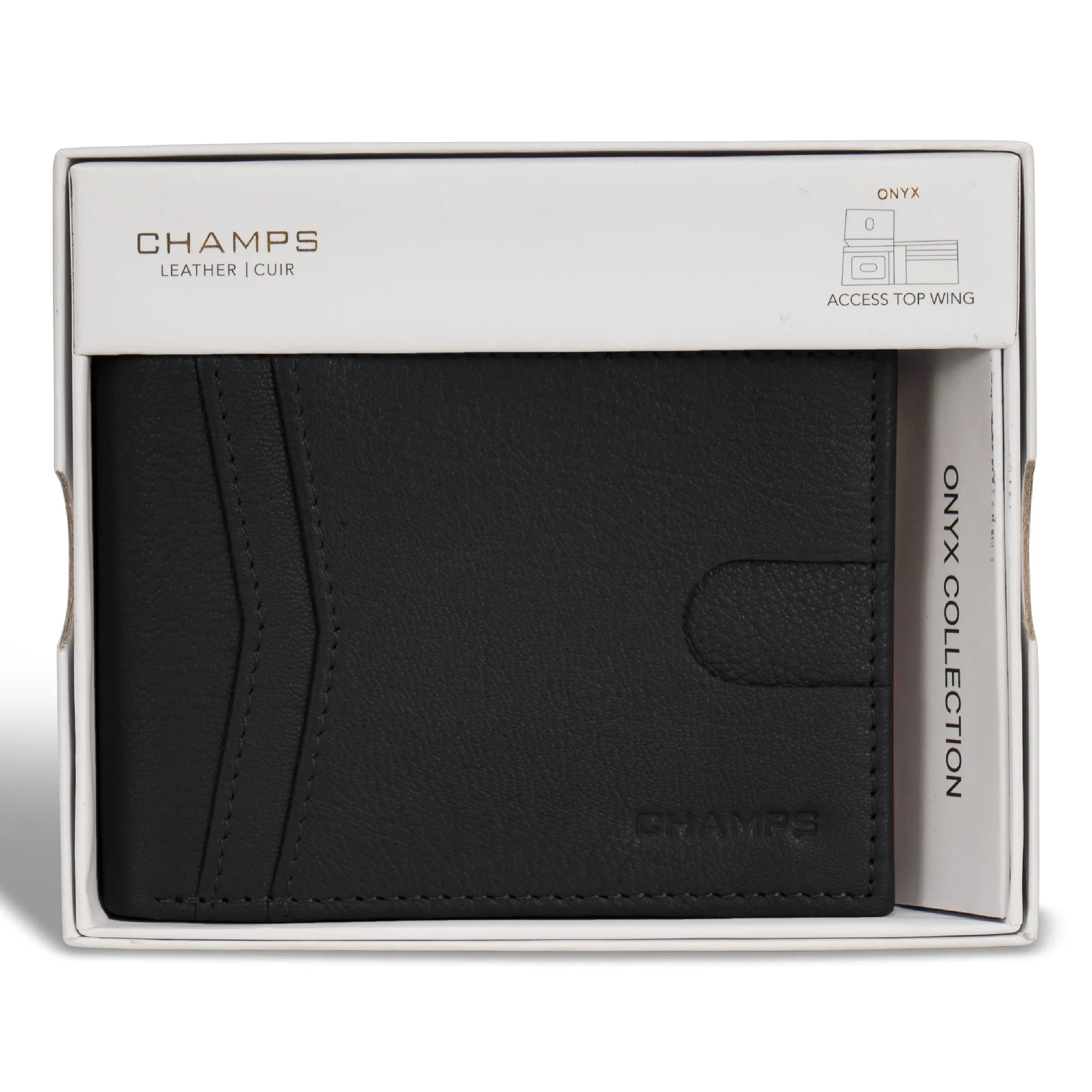 Onyx / Leather Access Top Wing Wallet *Drop Ship*