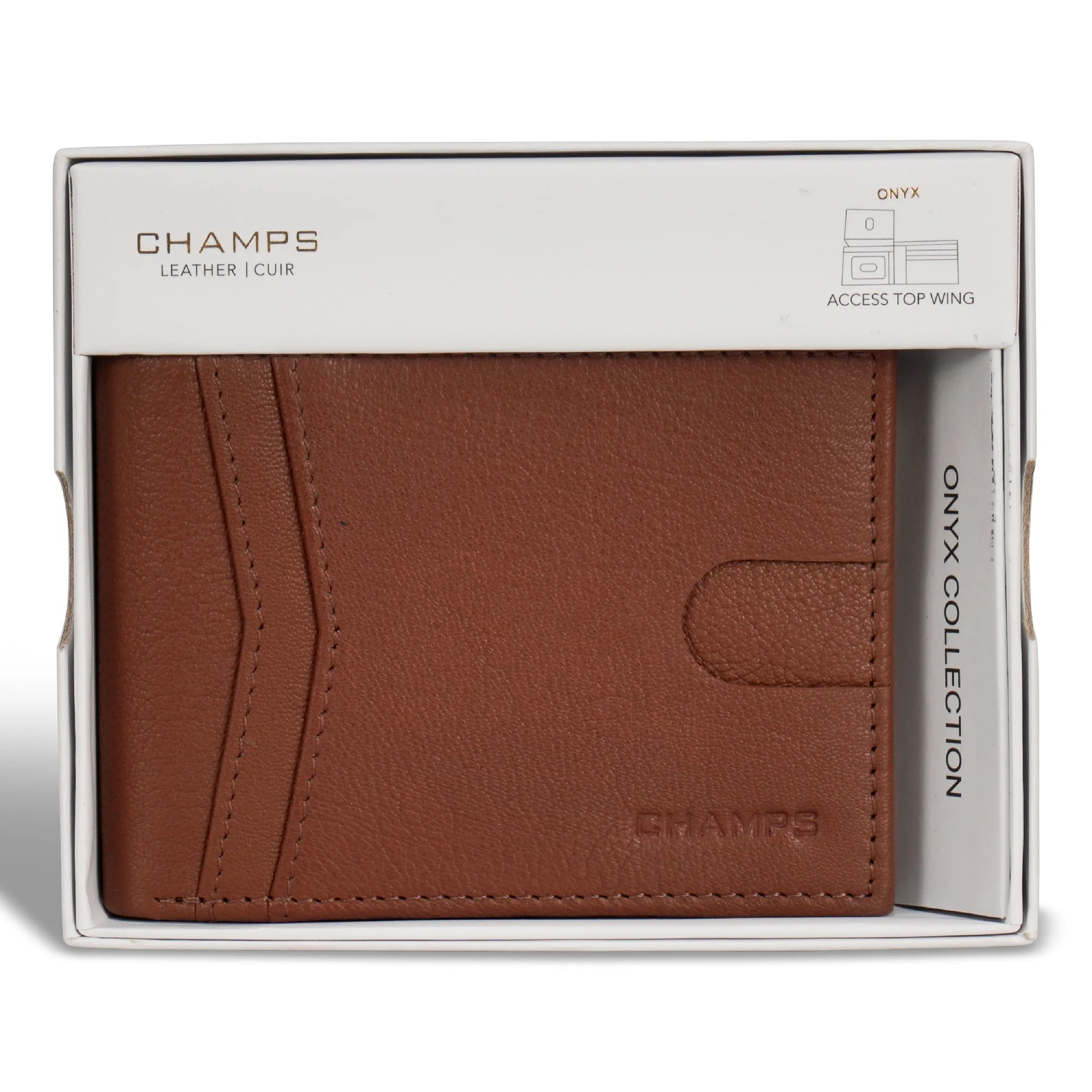 Onyx / Leather Access Top Wing Wallet *Drop Ship*