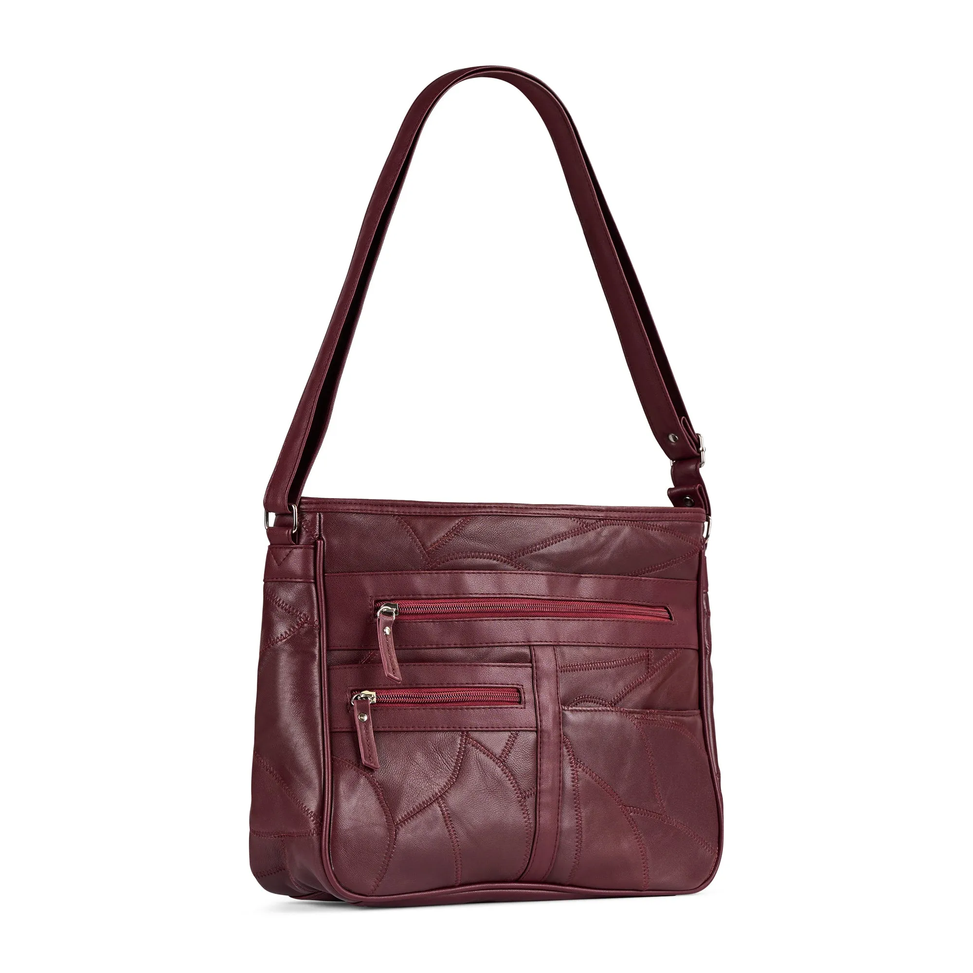 Patch Leather RFID Crossbody Bag