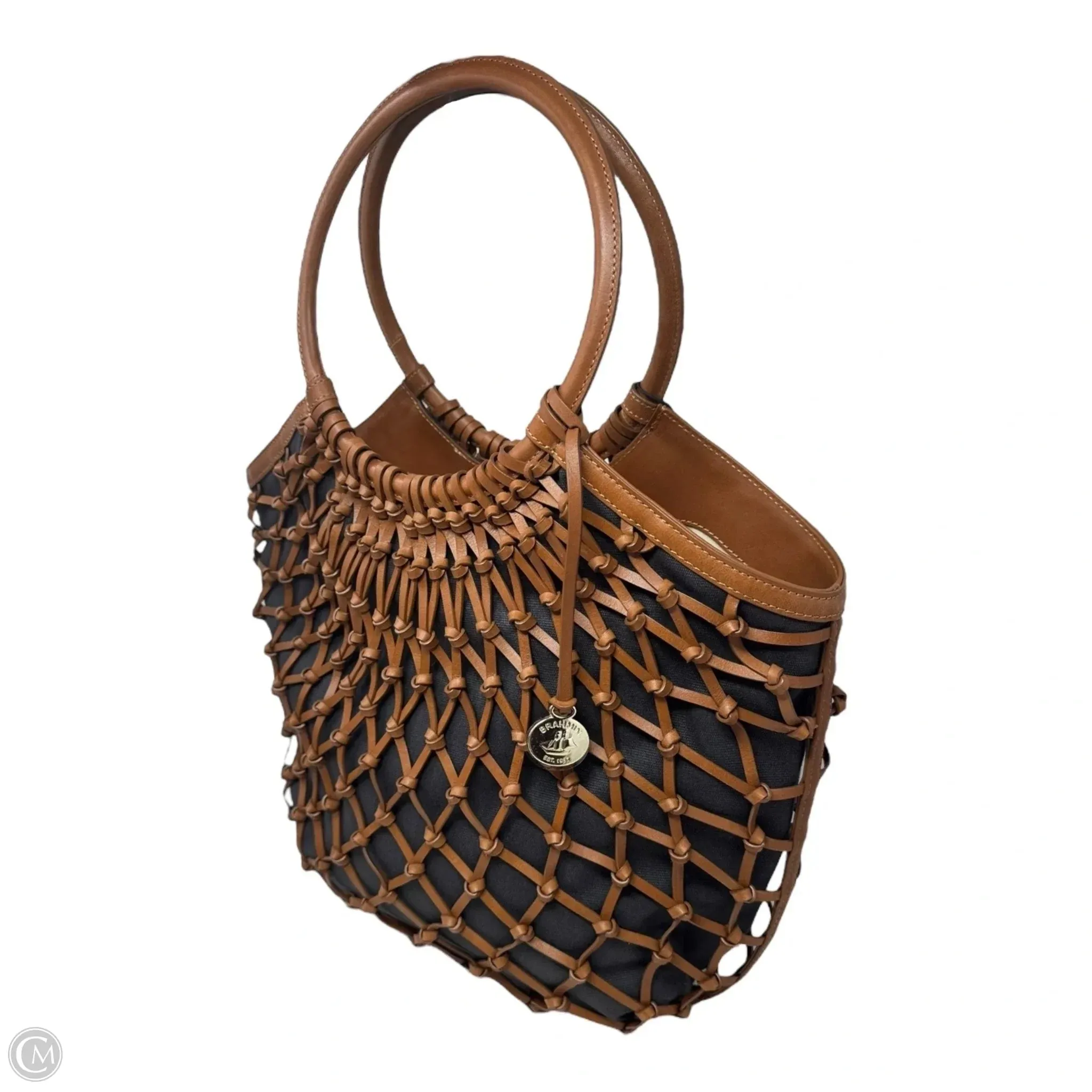 Santini Collection Meloney Tote Designer By Brahmin In Tobacco, Size: Large