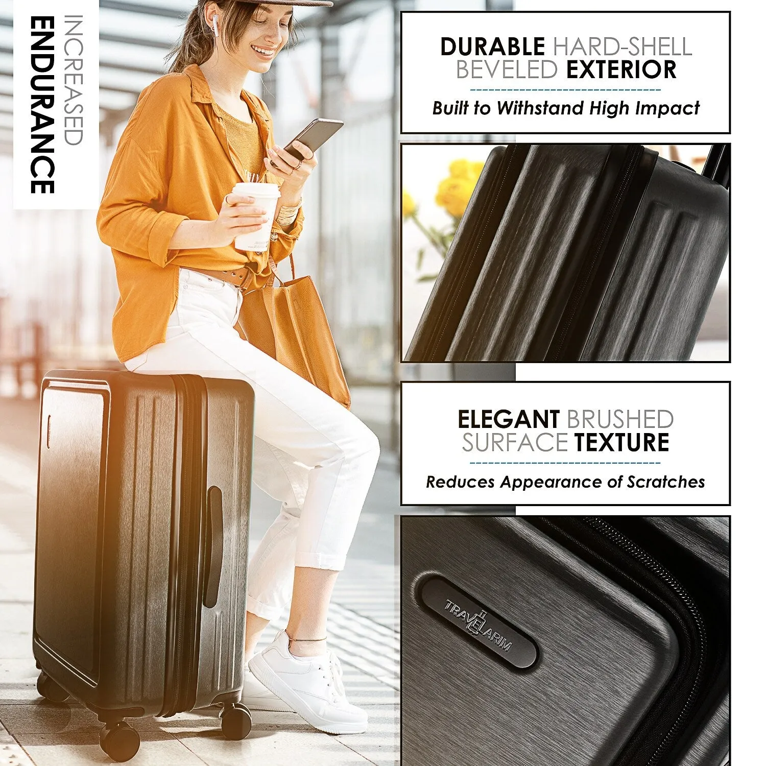 TravelArim 4 Piece Hard Shell Expandable Luggage Sets with Spinner Wheels and TSA Lock - 31 x 12.2 x 20