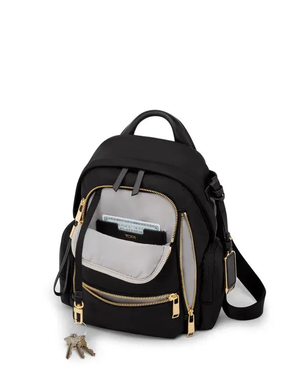 VOYAGEUR Celina Small Backpack - Black/Gold
