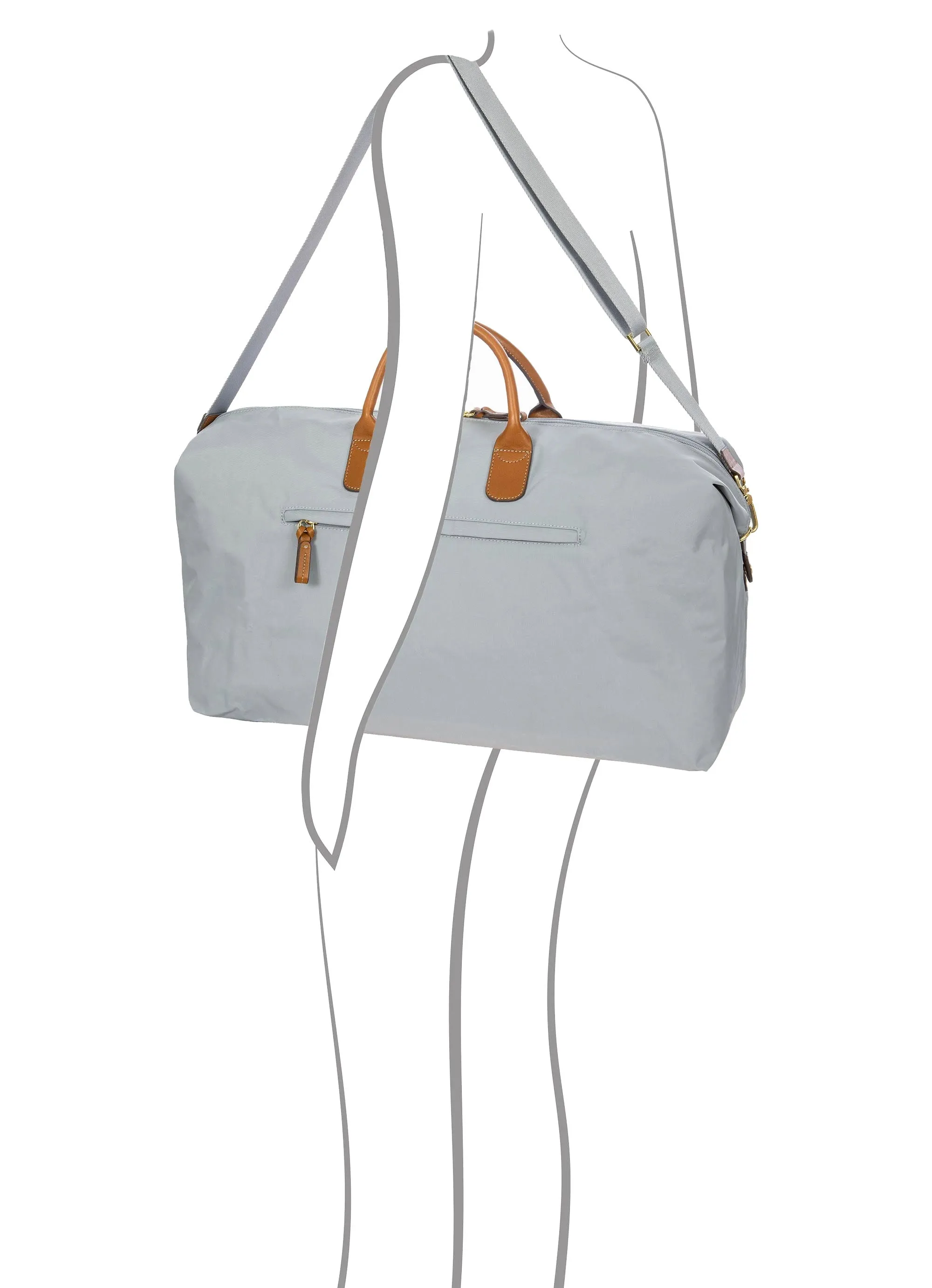 X-collection nylon luxury Holdall 2in1 - Silver